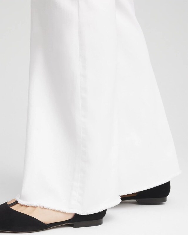 Girlfriend No Stain Frayed Flared Jeans - image 4
